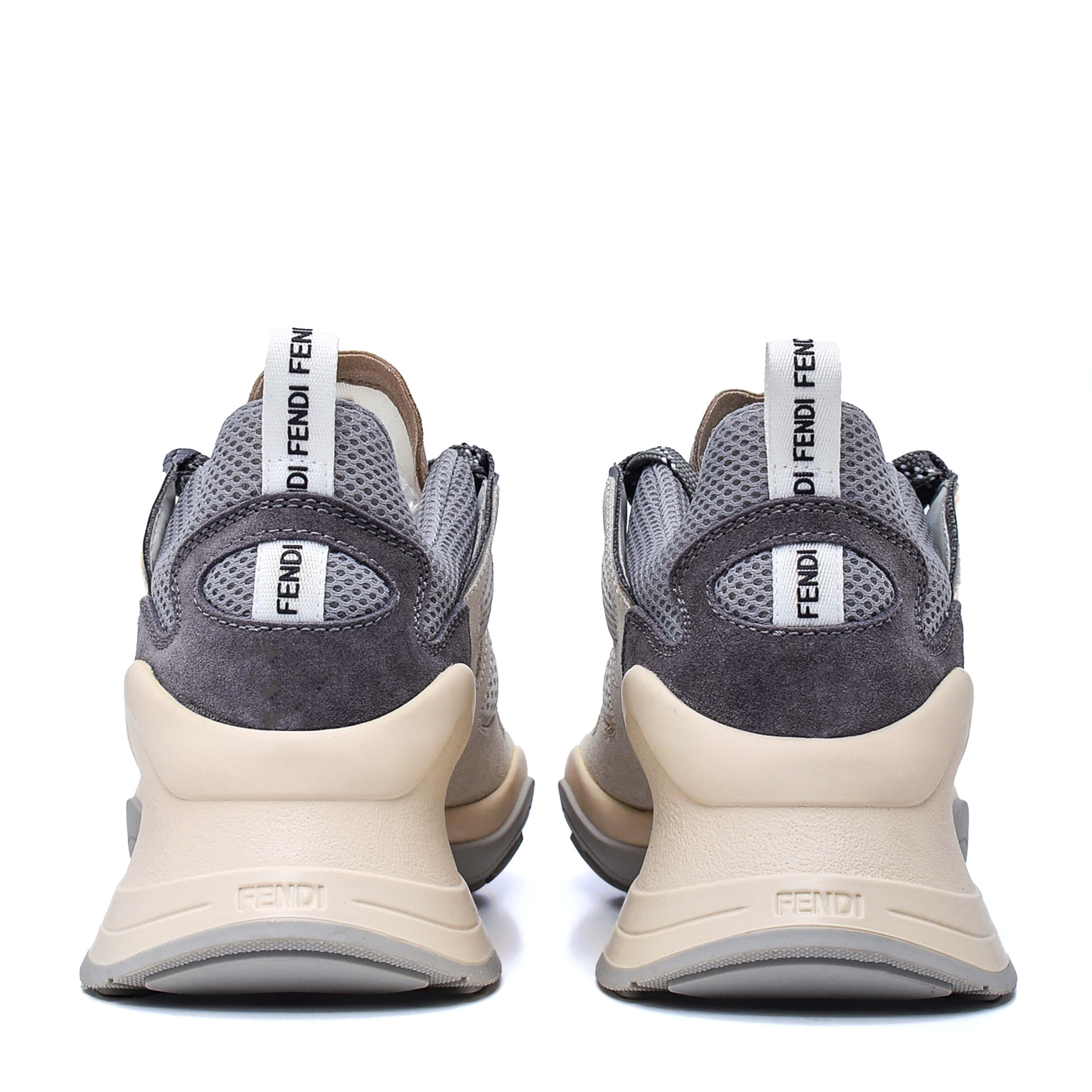 Fendi - Grey Fluid Low Top Suede & Leather Sneakers / 37,5